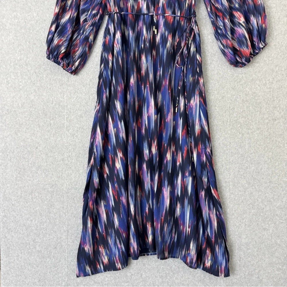Tommy Bahama Long Sleeve Midi Dress Womens Size Medium Blue Purple Resort Boho - Picture 6 of 15
